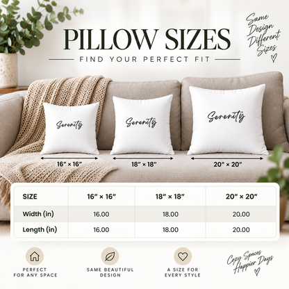 Serenity Accent Pillow Minimal Script Decor
