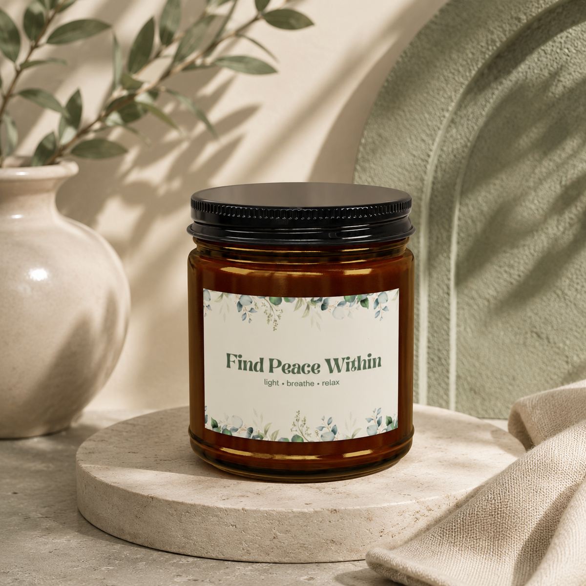Find Peace Within Eucalyptus Candle