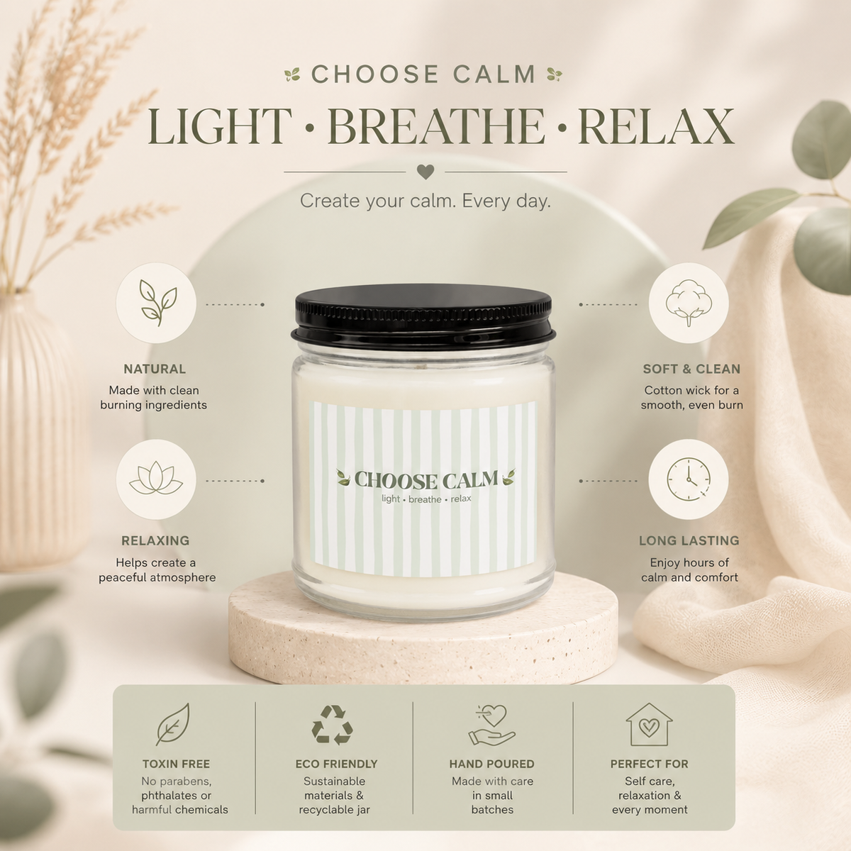 Choose Calm Soy Candle