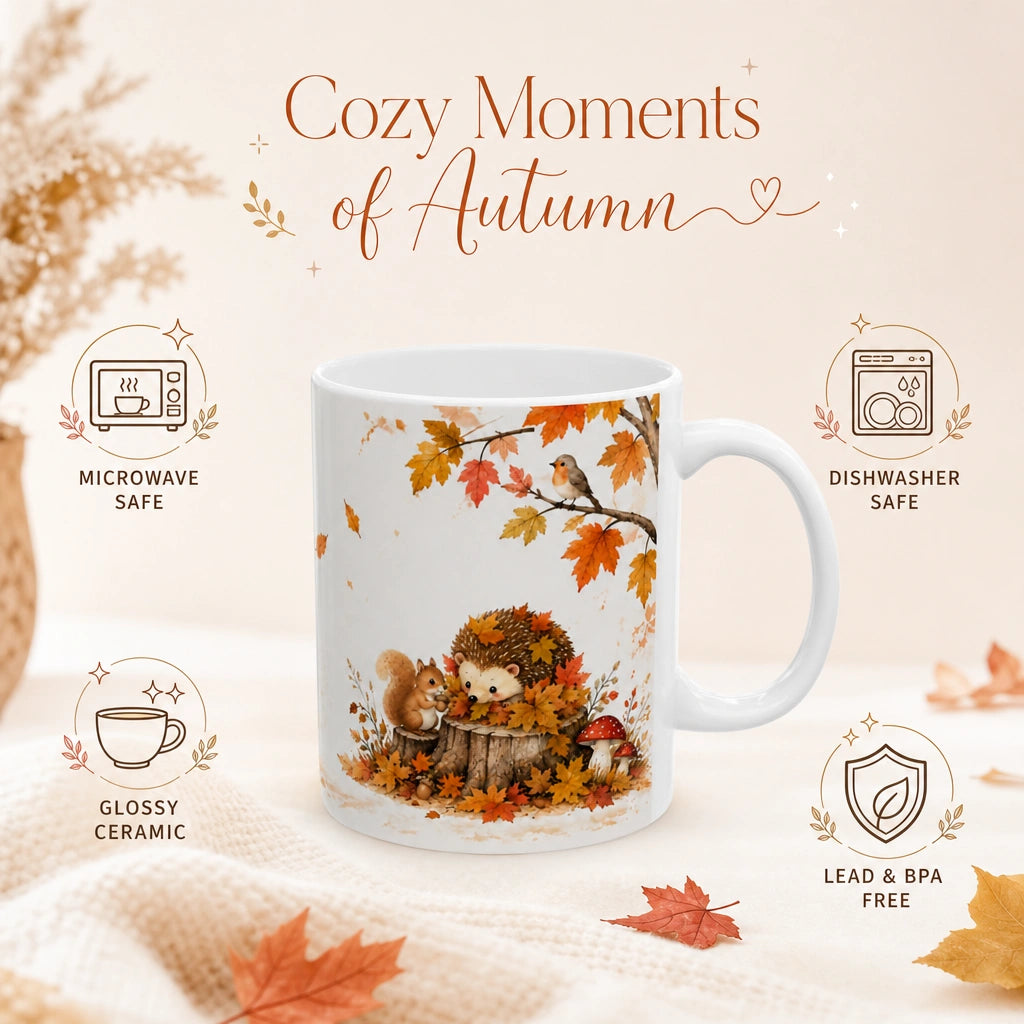Fall in Love Ceramic Mug | Autumn Forest Animal Gift - new - Product Feature