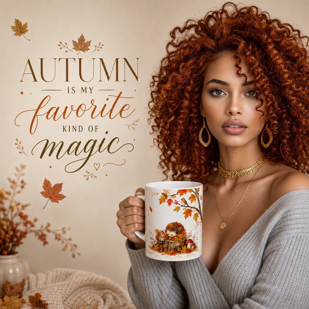 Fall in Love Ceramic Mug | Autumn Forest Animal Gift - new - Seasonal Ritual