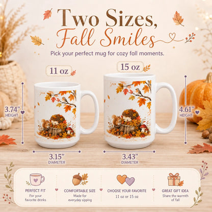 Fall in Love Ceramic Mug | Autumn Forest Animal Gift - new - Variants Size