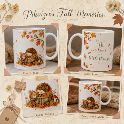 Fall in Love Ceramic Mug | Autumn Forest Animal Gift - new - Wrap Around Artwork