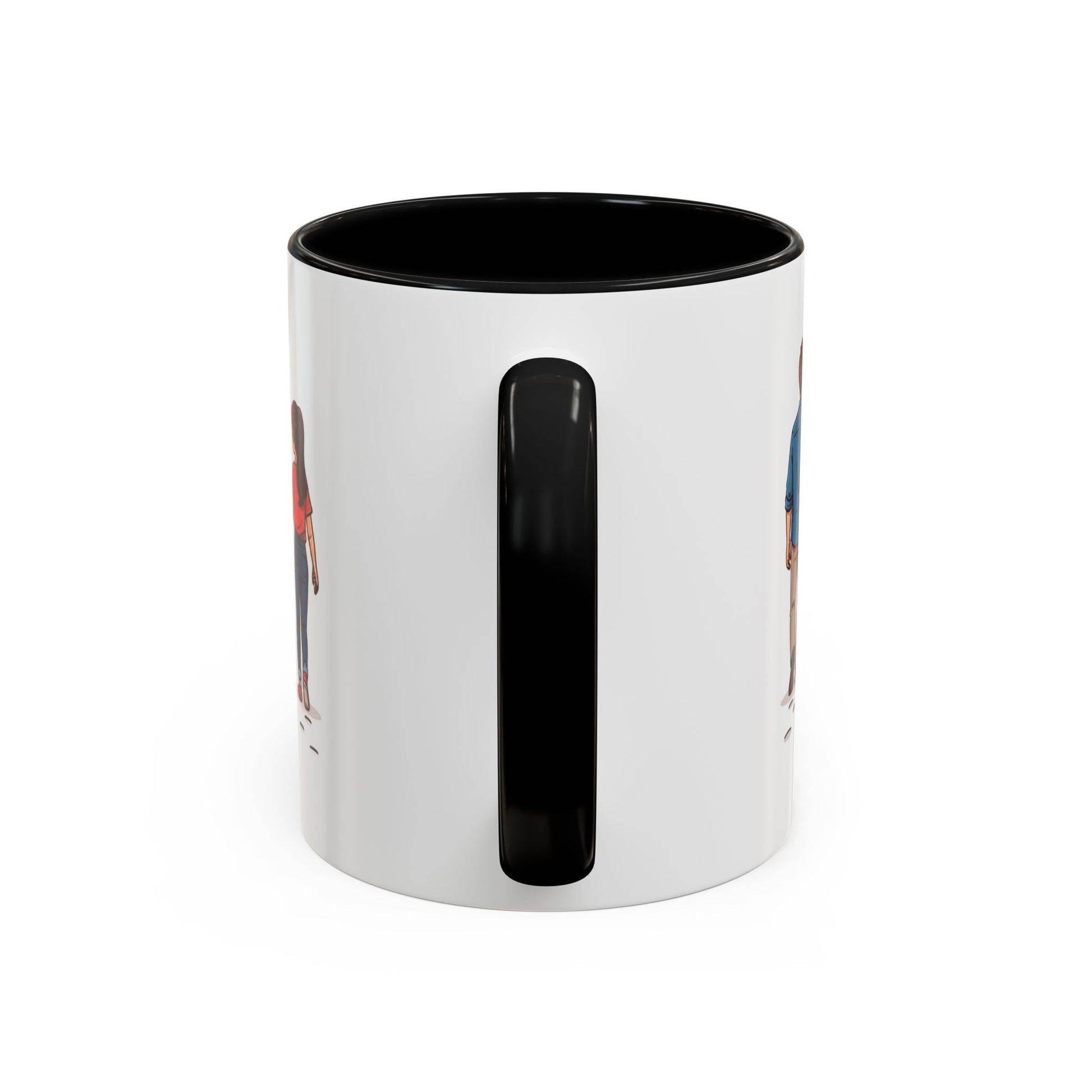 Compact 11oz black interior mug for Dad's morning ritual