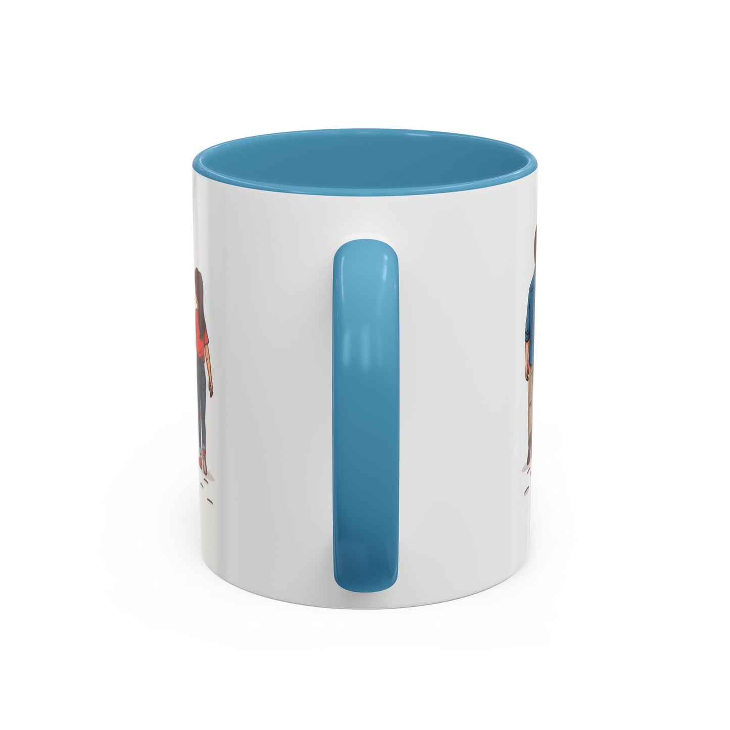 Compact 11oz light blue interior mug for Dad's morning ritual
