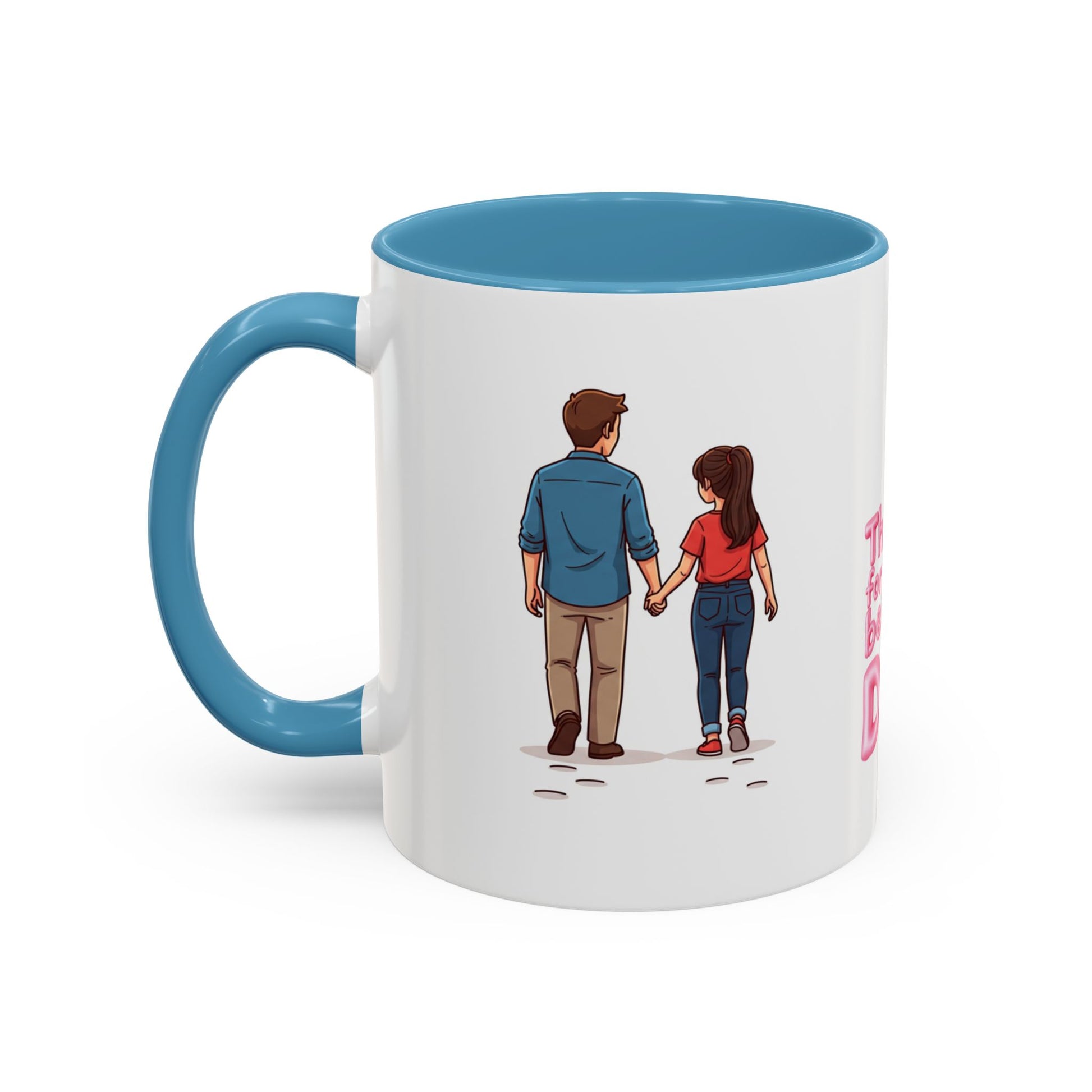 Thanks for being my rock quote on 11oz light blue personalized Dad mug