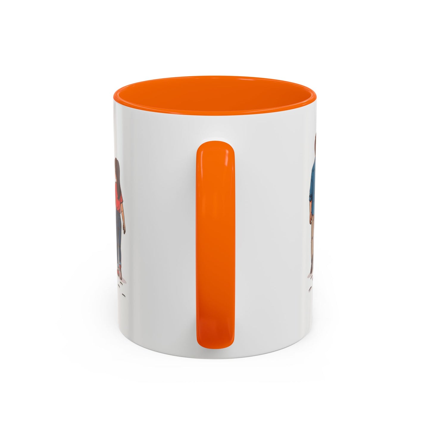 Compact 11oz orange interior mug for Dad's morning ritual