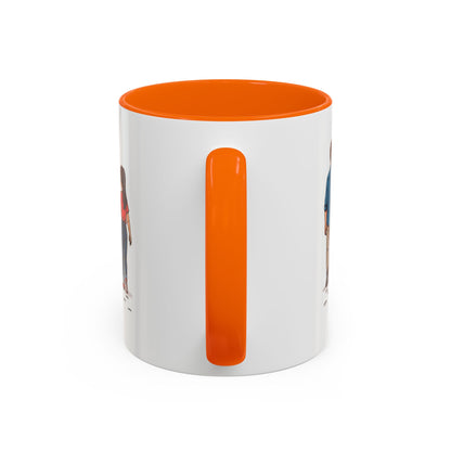 Compact 11oz orange interior mug for Dad's morning ritual