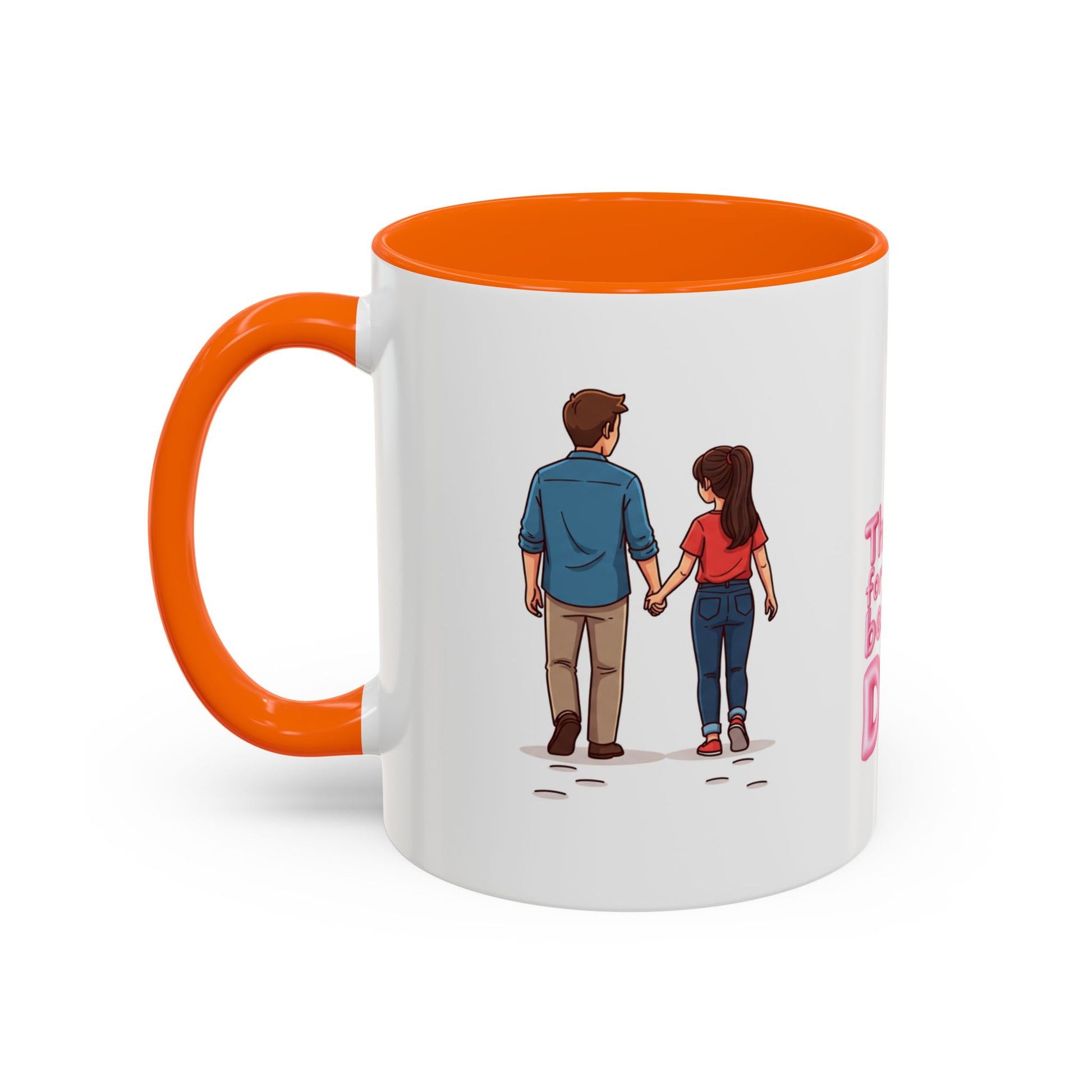 Thanks for being my rock quote on 11oz orange personalized Dad mug