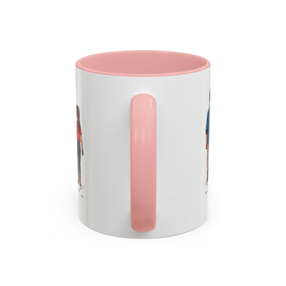 Compact 11oz pink interior mug for Dad's morning ritual