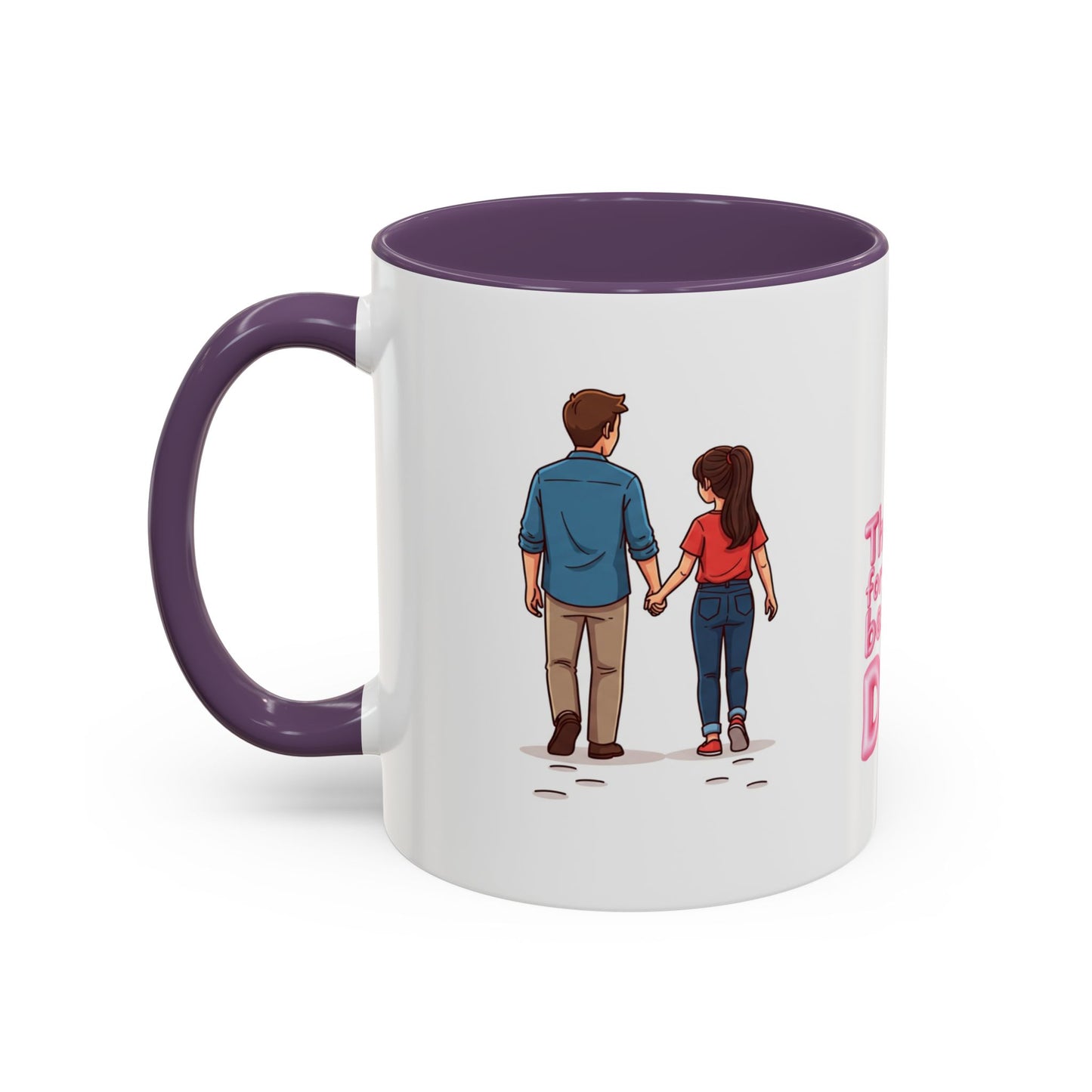 Thanks for being my rock quote on 11oz purple personalized Dad mug