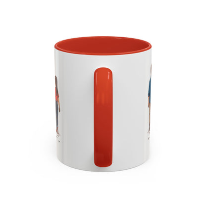 Compact 11oz red interior mug for Dad's morning ritual