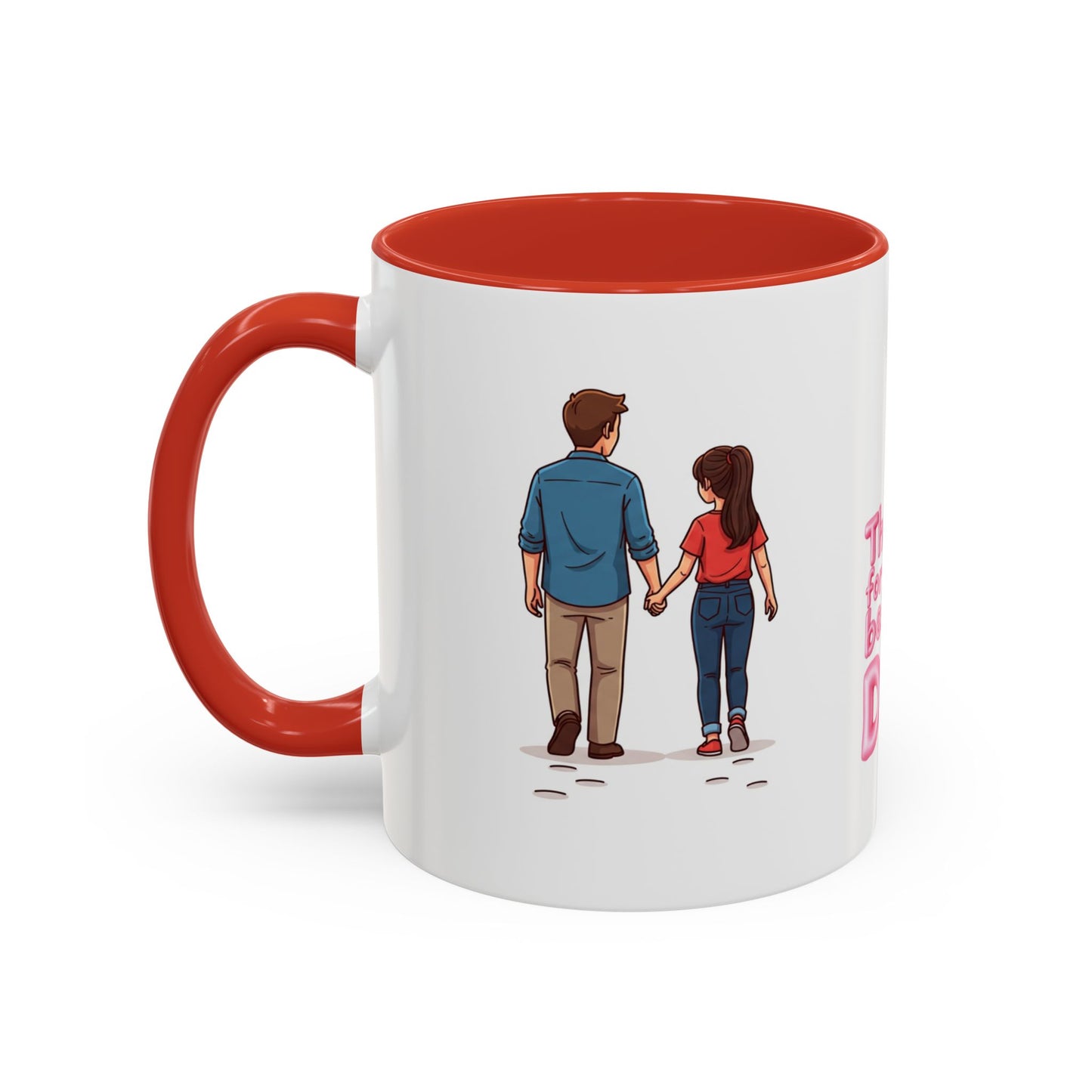 Thanks for being my rock quote on 11oz red personalized Dad mug