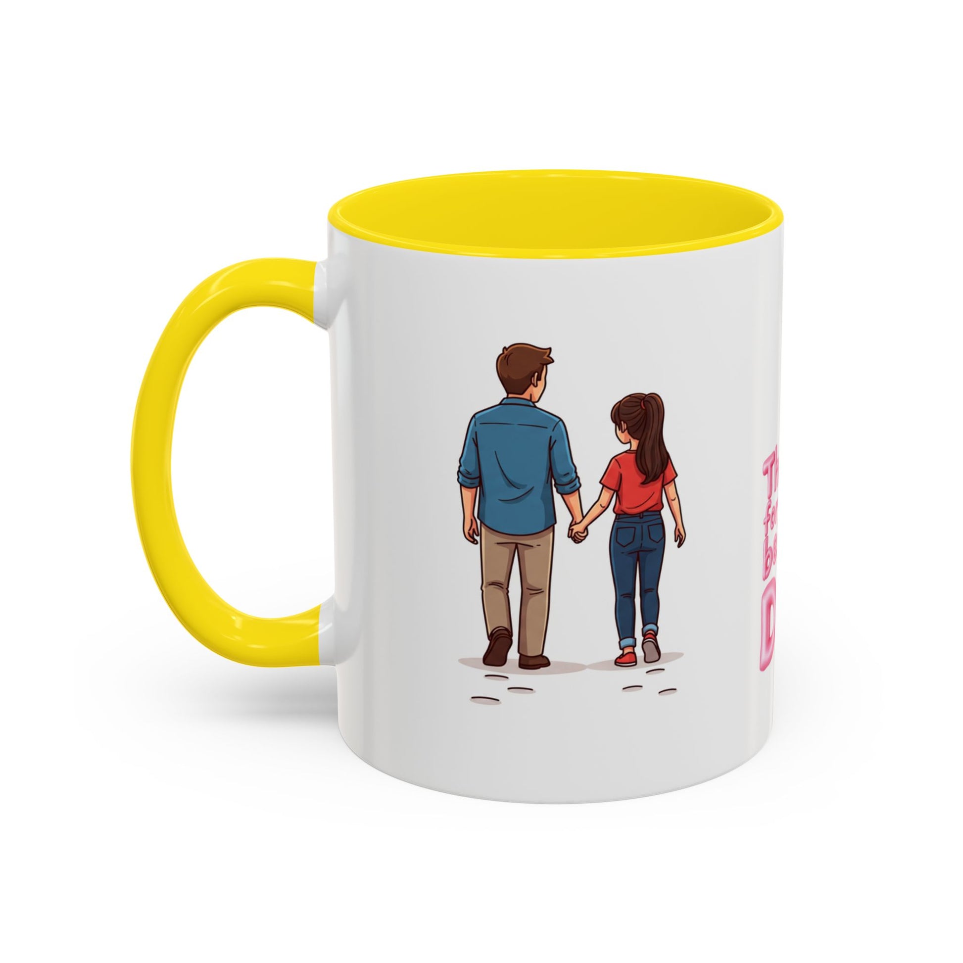 Thanks for being my rock quote on 11oz yellow personalized Dad mug