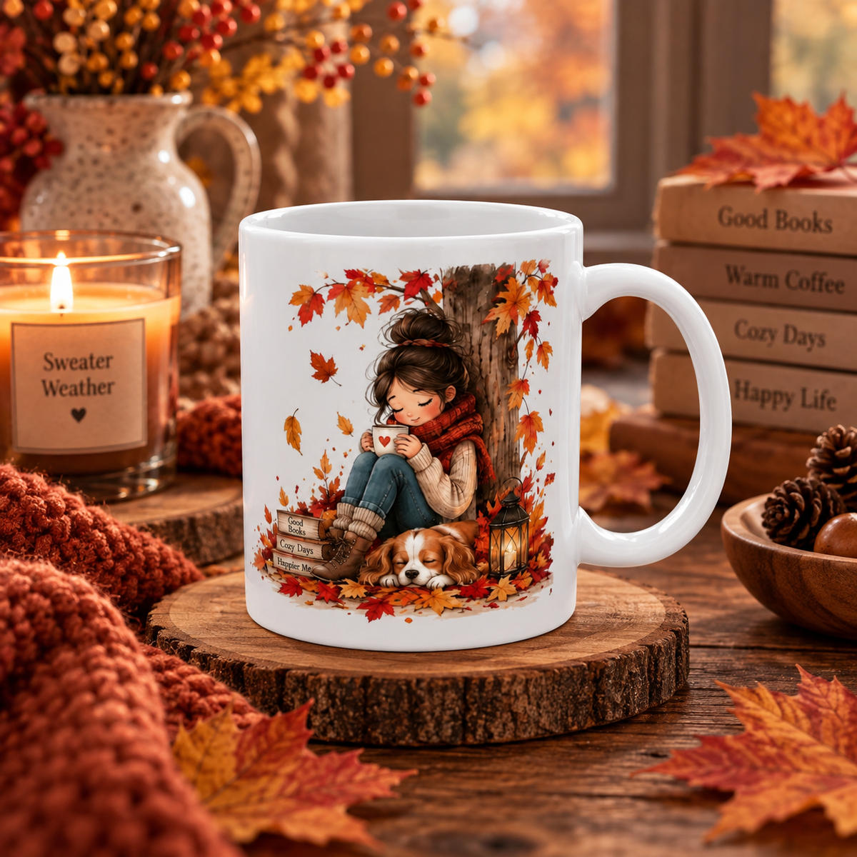 Cozy Autumn Reading Ceramic Mug | Perfect Fall Gift