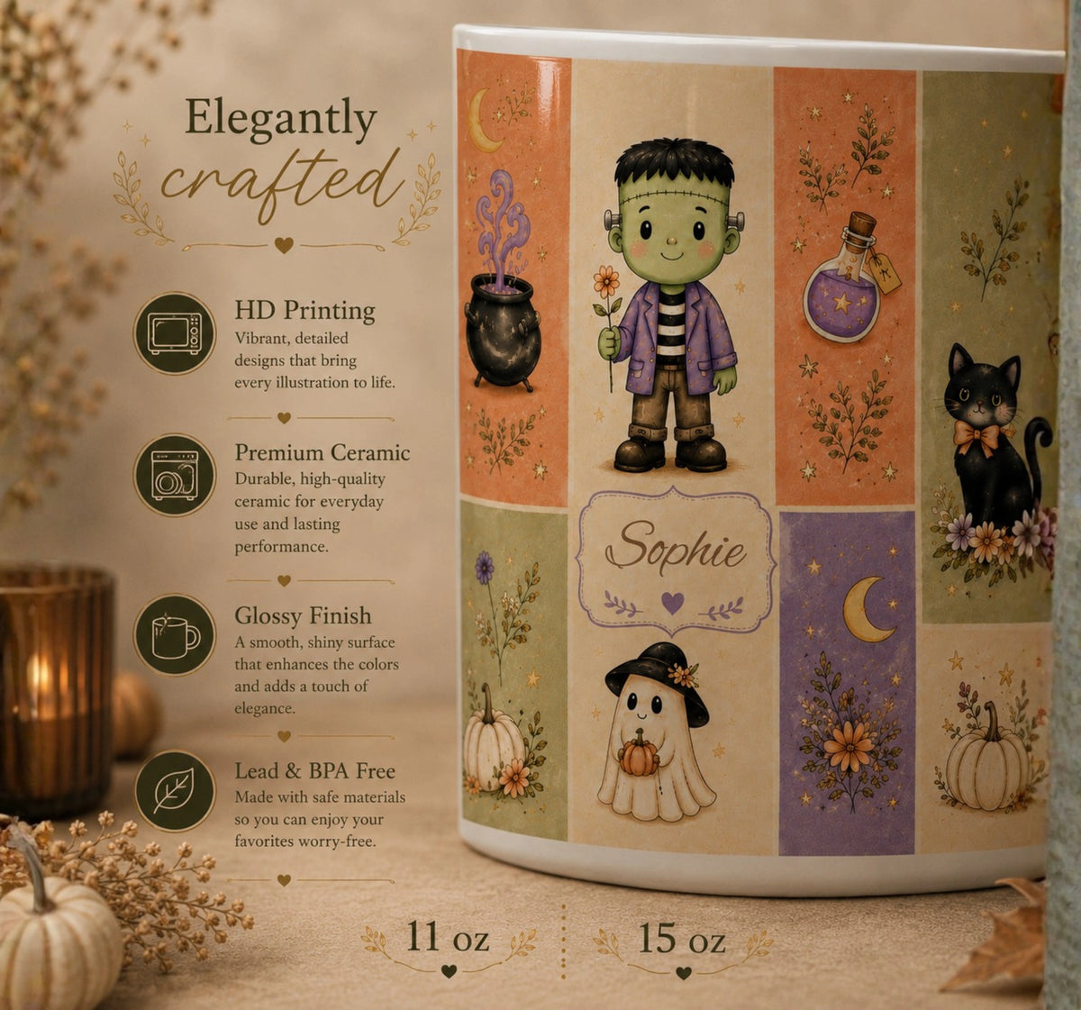 Frankenstein & Friends Halloween Mug