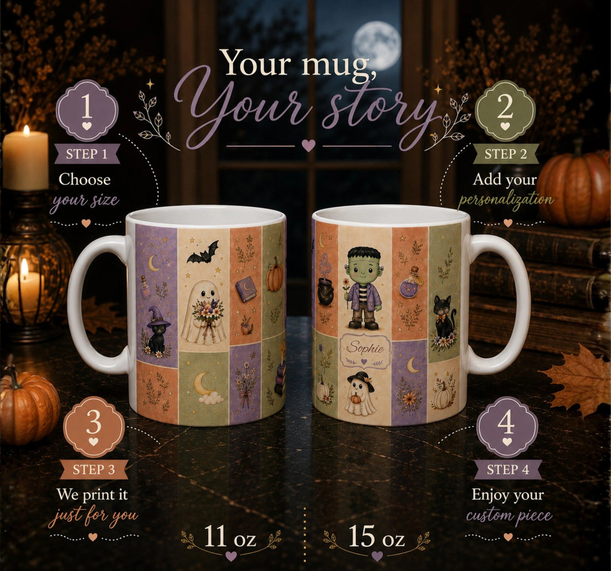 Frankenstein & Friends Halloween Mug