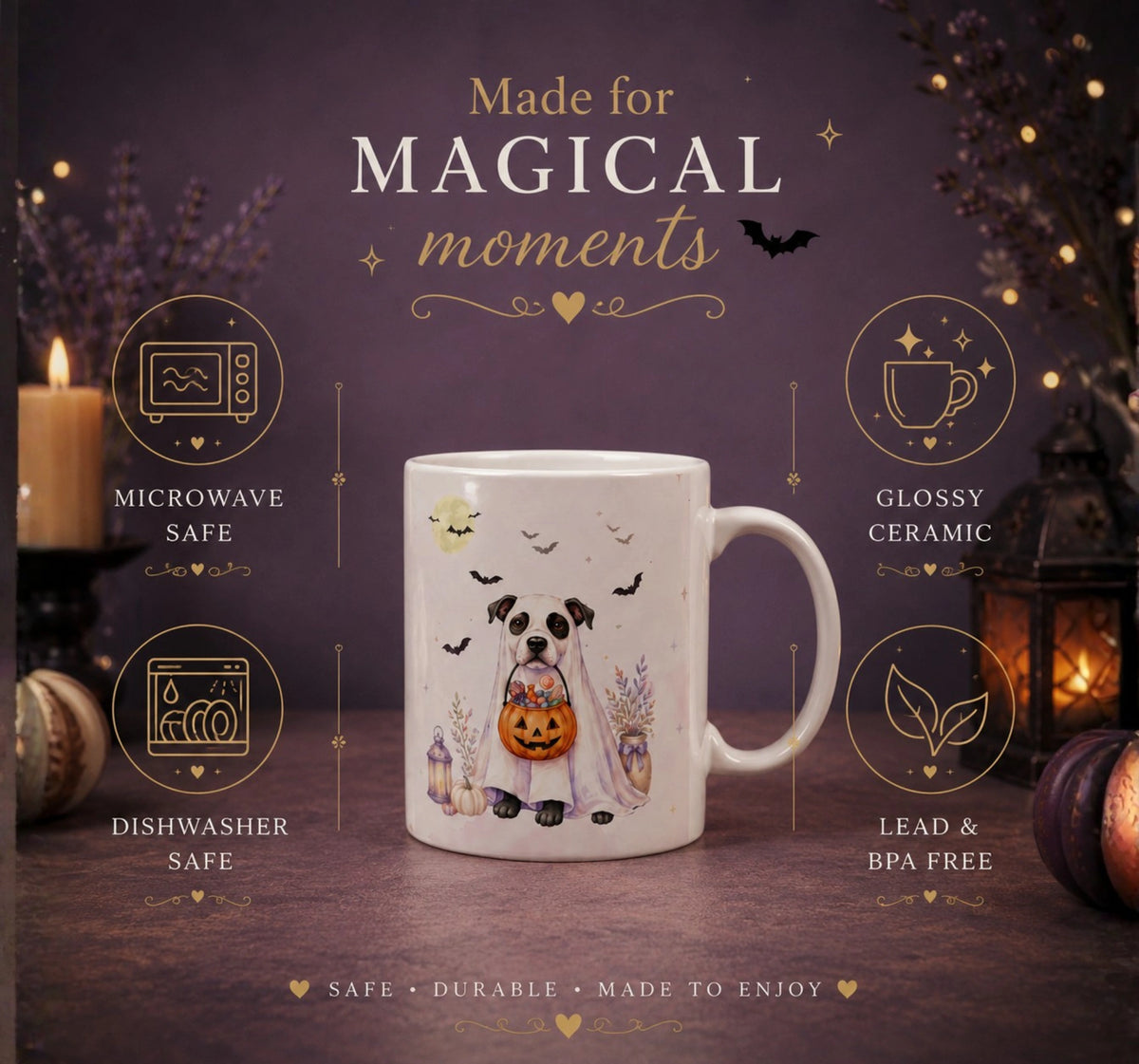 Ghost Dog Halloween Mug