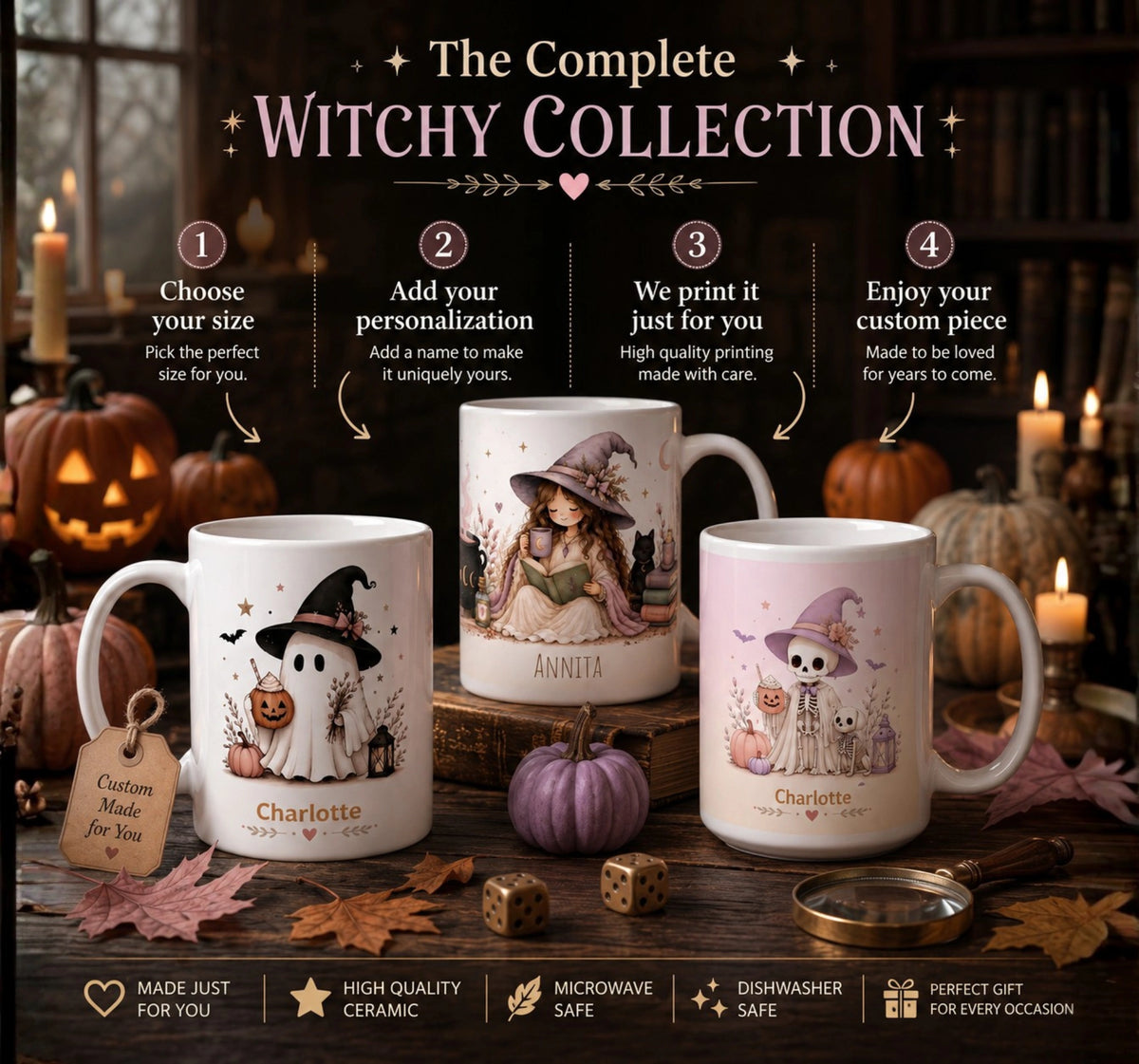 Ghost Witch Hat Halloween Mug