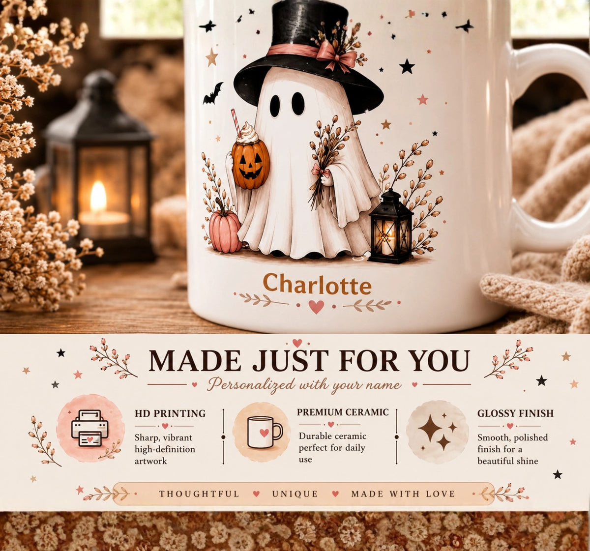 Ghost Witch Hat Halloween Mug