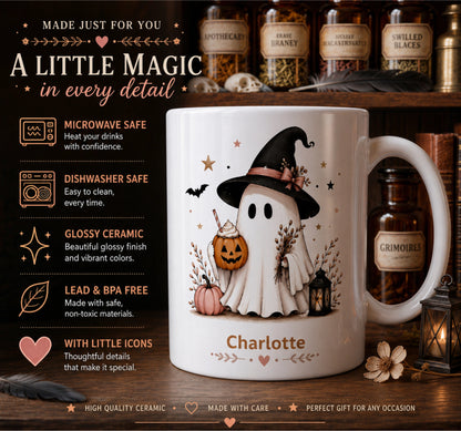 Ghost Witch Hat Halloween Mug