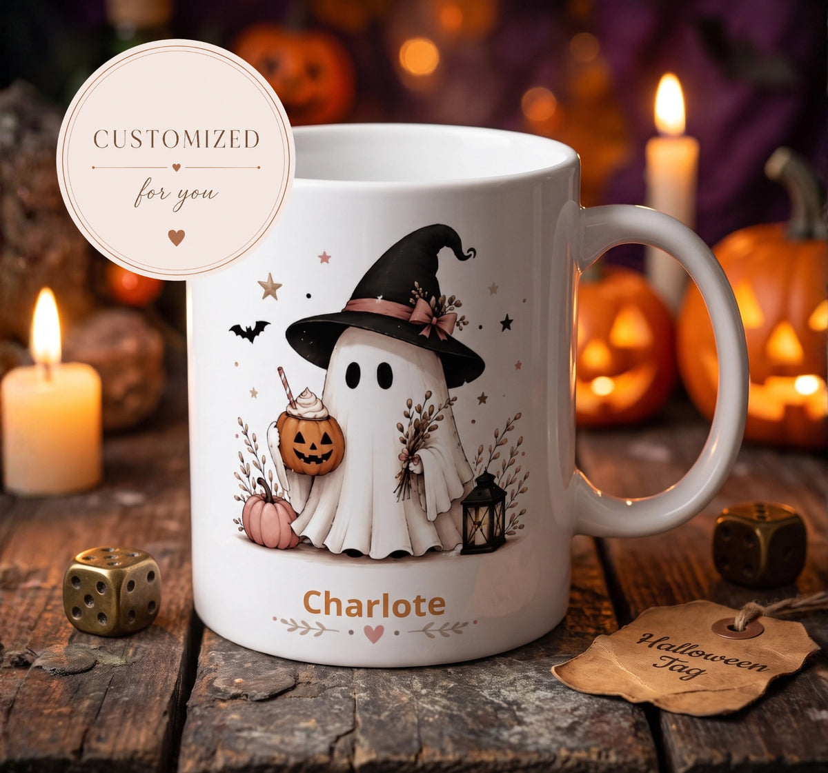 Ghost Witch Hat Halloween Mug