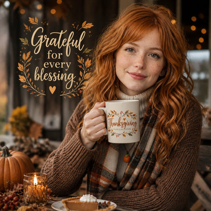 Grateful Autumn Thanksgiving Ceramic Mug | Cozy Fall Gift - new - Seasonal Lifestyle