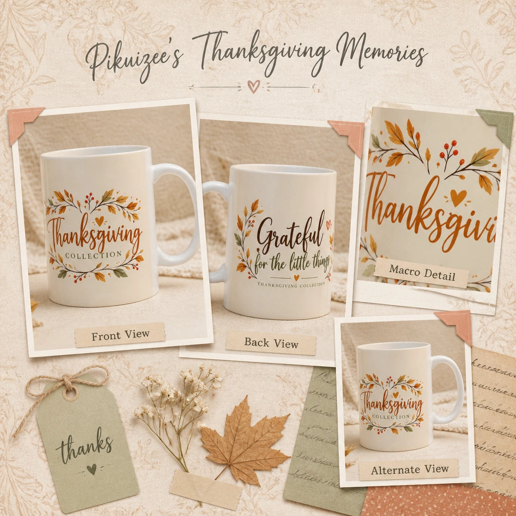 Grateful Autumn Thanksgiving Ceramic Mug | Cozy Fall Gift - new - Wrap Around Artwork
