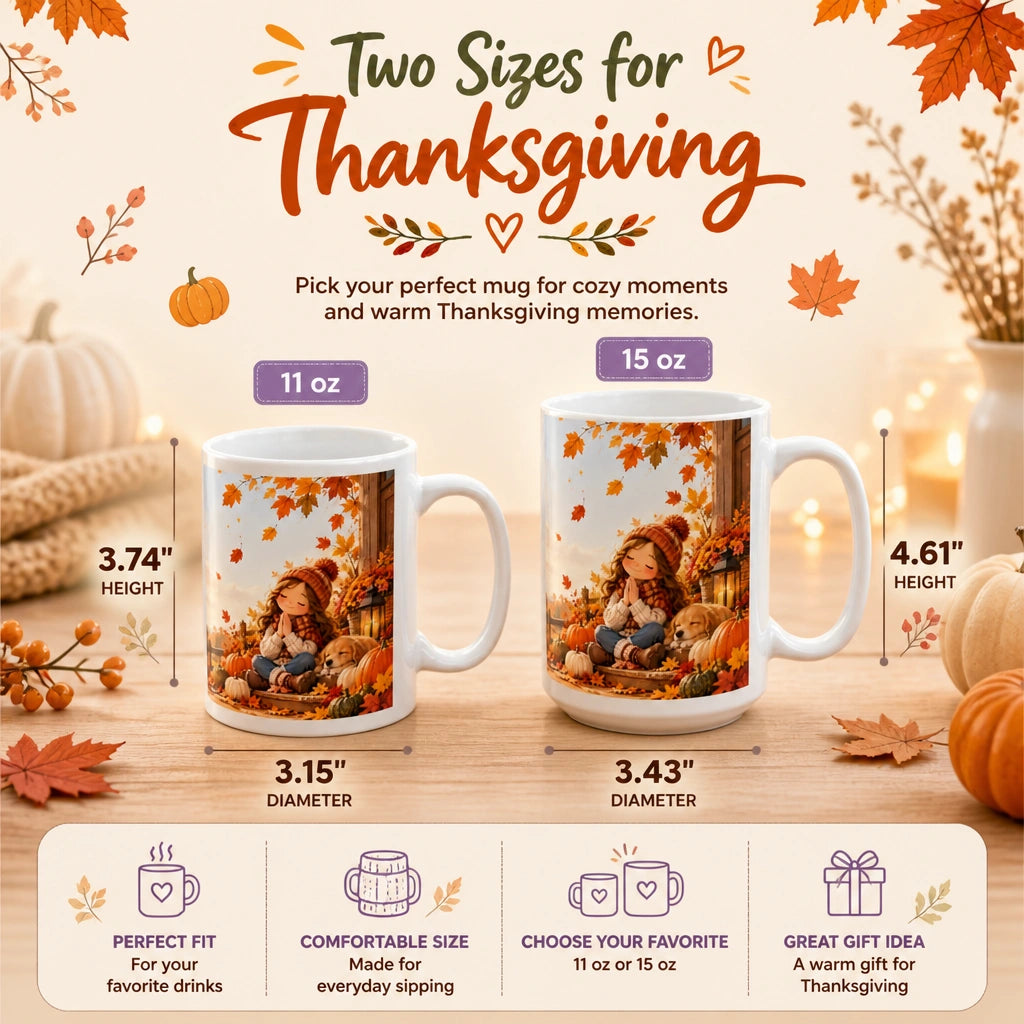 Happy Thanksgiving Ceramic Mug | Cozy Fall Gift - new - Variants Size