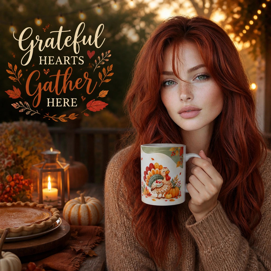 Happy Thanksgiving Turkey Ceramic Mug | Festive Holiday Gift - new - Seasonal Lifestyle