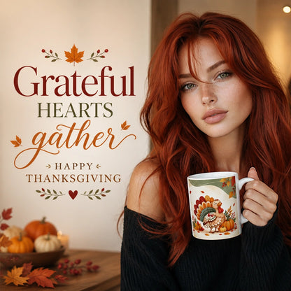 Happy Thanksgiving Turkey Ceramic Mug | Festive Holiday Gift - new - Seasonal Ritual