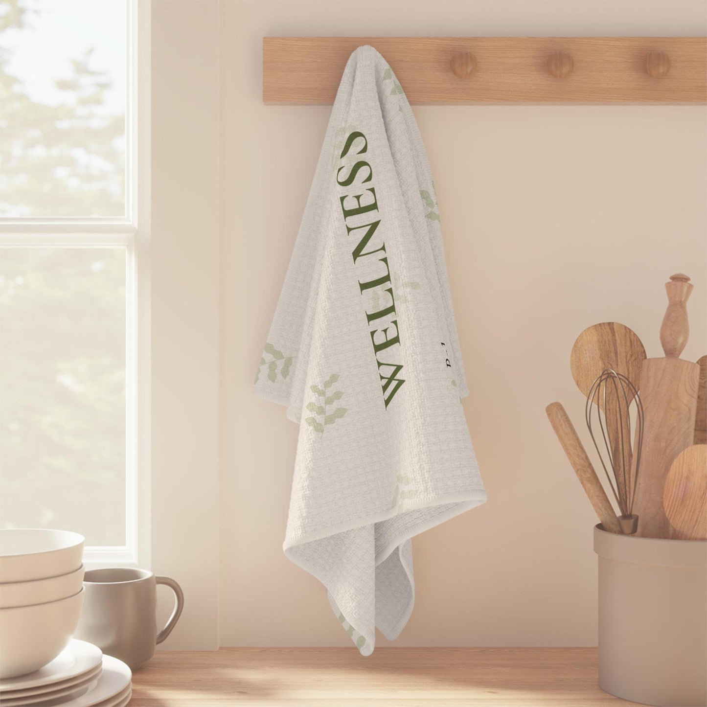 Wellness Leaf Microfiber Tea Towel | Balance Health Vitality