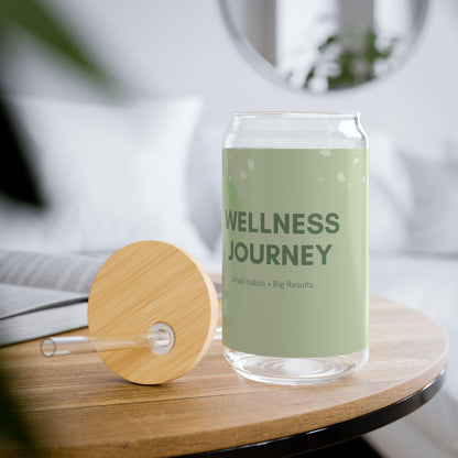 Wellness Journey Sipper Glass | Hydration Habit Tracker