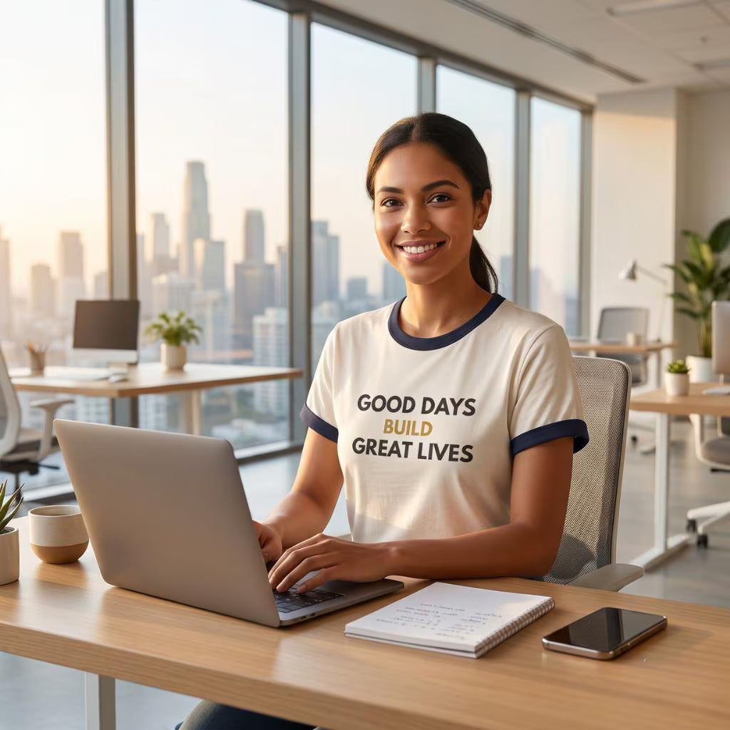 Good Days Build Great Lives Motivational Ringer Tee | Inspirational Quote Shirt