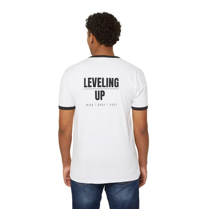 Mind Body Soul Leveling Up Unisex Ringer Tee | Motivational Gift