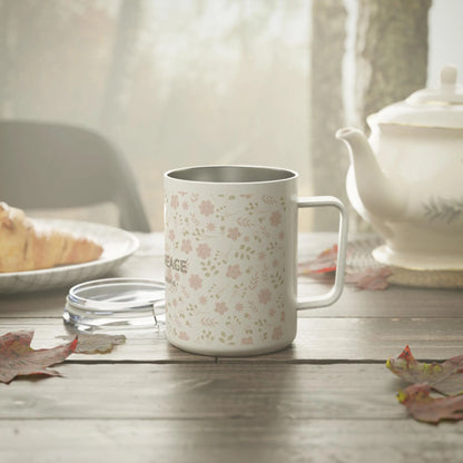 Peaceful Floral Insulated Coffee Mug | Mindfulness Gift