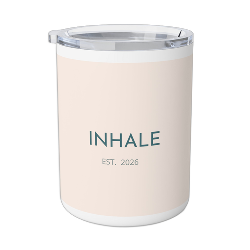 Inhale Est 2026 Minimalist Insulated Mug on transparent background