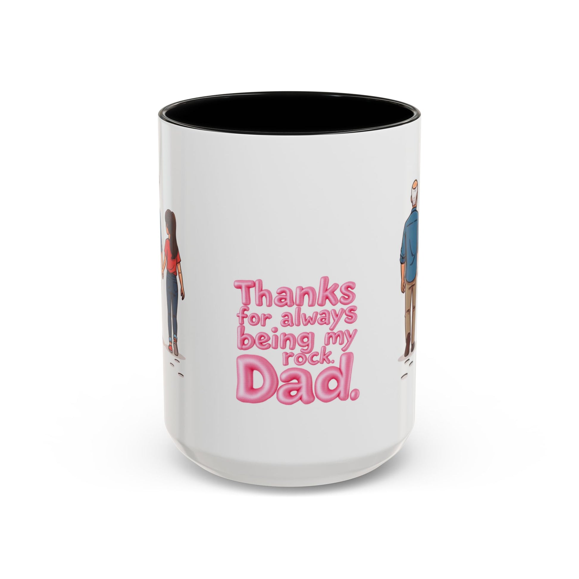 Large 15oz ceramic mug handle and black interior detail - Pikuizee