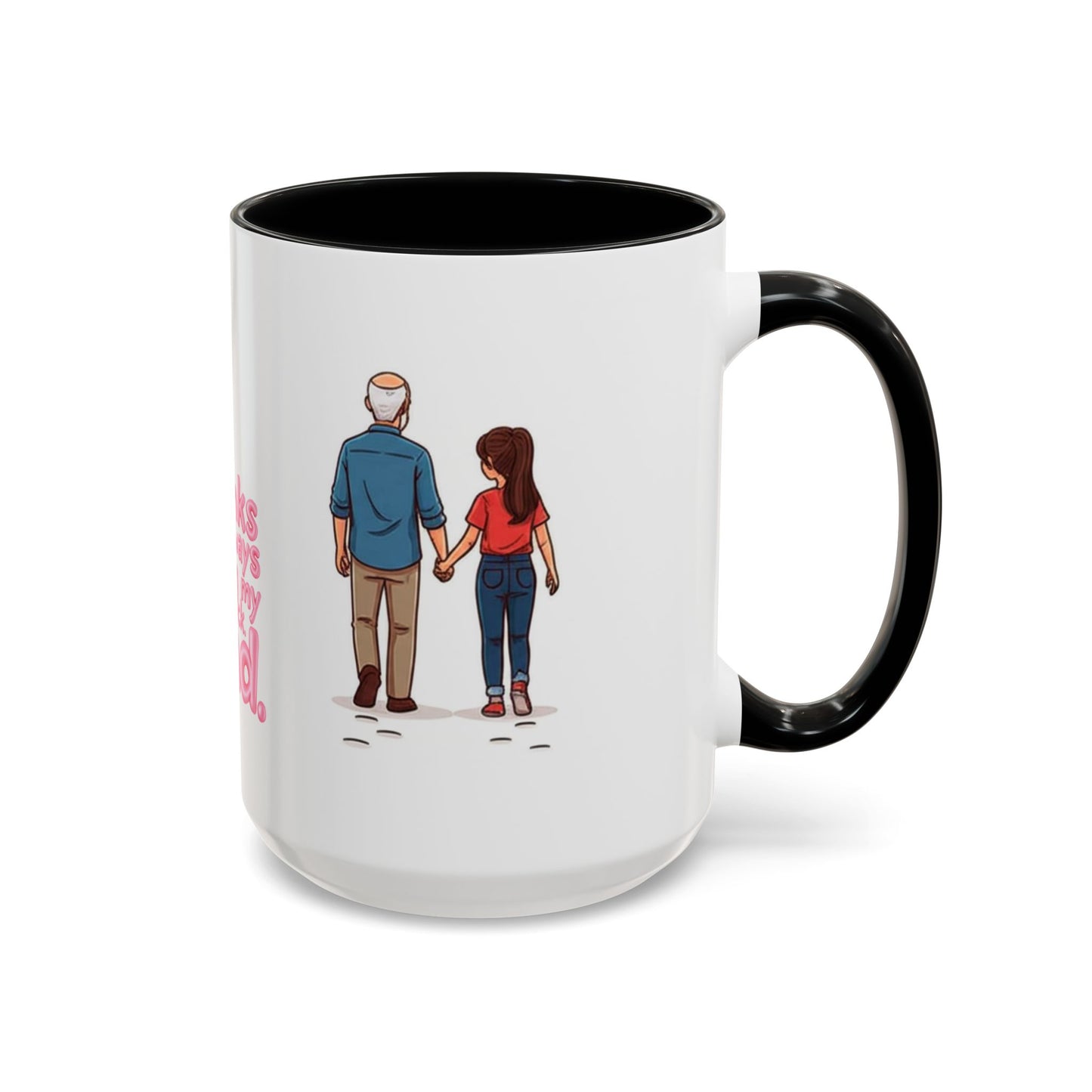 Large 15oz Father's Day mug with black interior - Big Dad coffee cup