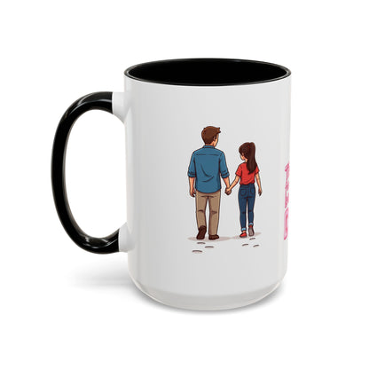 Emotional Dad quote on 15oz black interior mug - Extra capacity gift