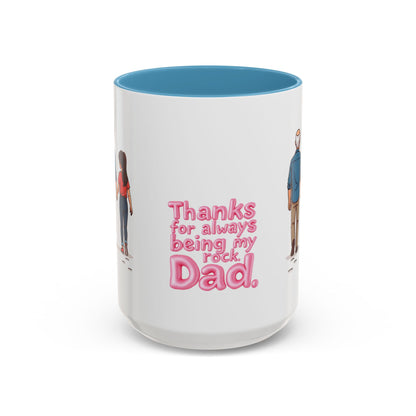 Large 15oz ceramic mug handle and light blue interior detail - Pikuizee