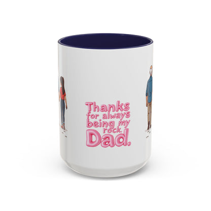 Large 15oz ceramic mug handle and navy interior detail - Pikuizee