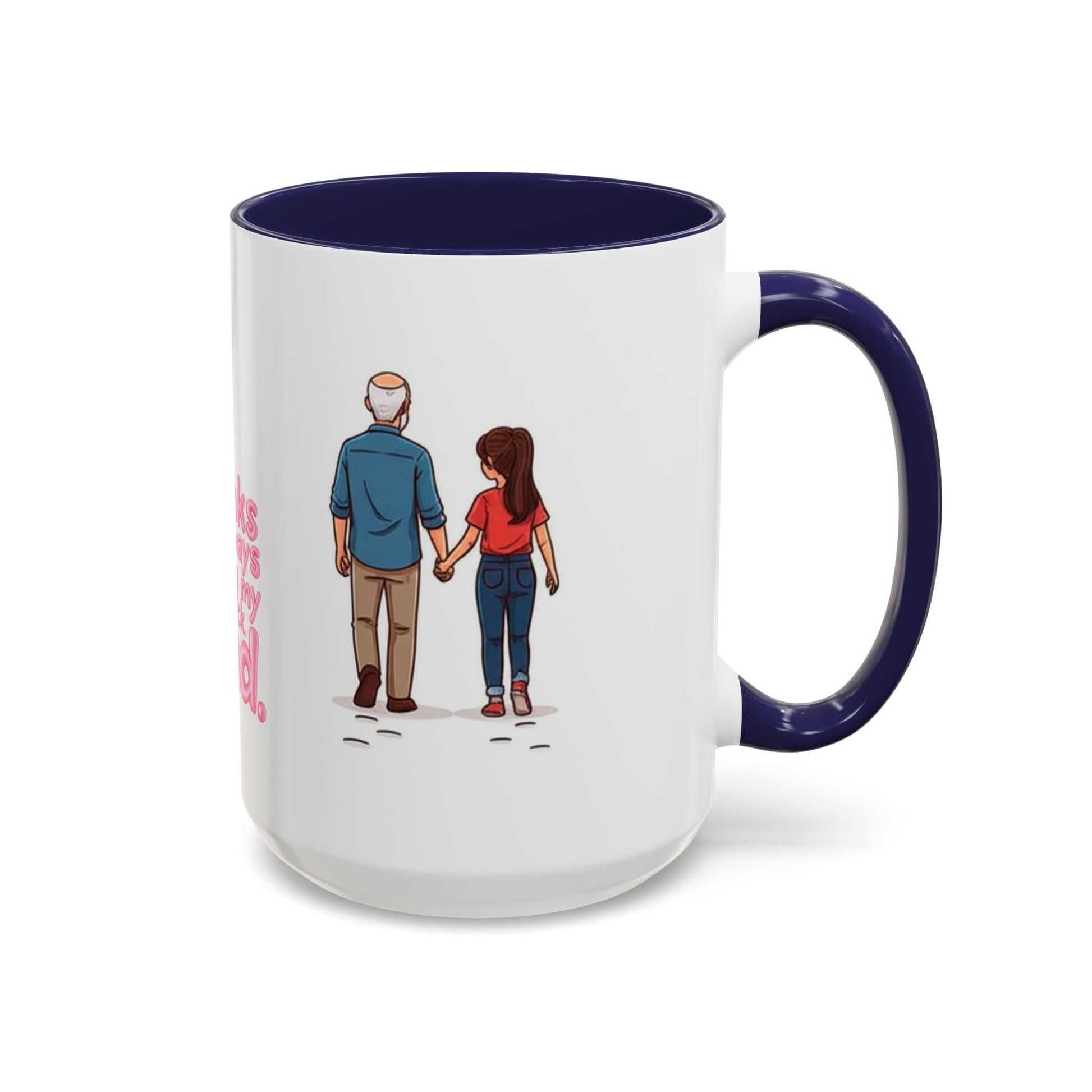 Large 15oz Father's Day mug with navy interior - Big Dad coffee cup