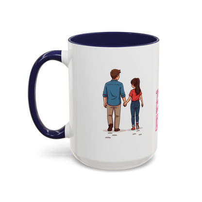 Emotional Dad quote on 15oz navy interior mug - Extra capacity gift