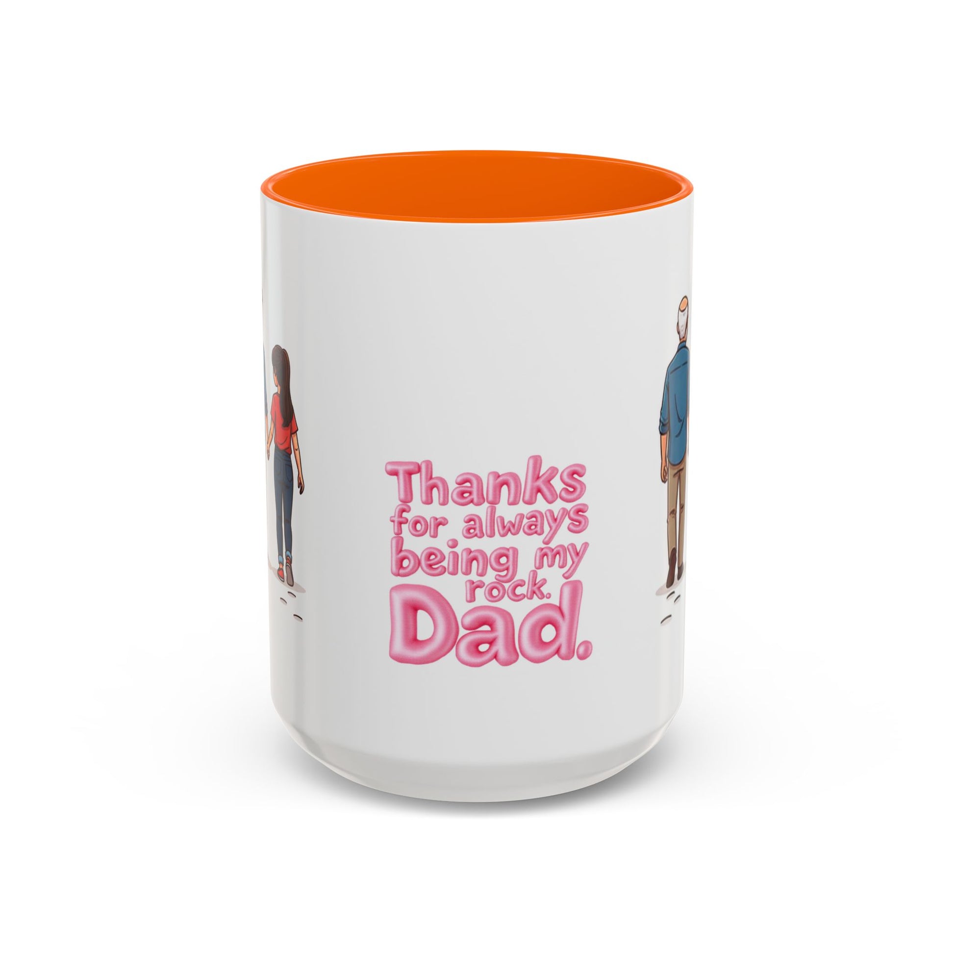 Large 15oz ceramic mug handle and orange interior detail - Pikuizee