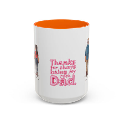 Large 15oz ceramic mug handle and orange interior detail - Pikuizee