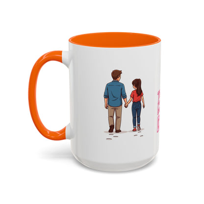 Emotional Dad quote on 15oz orange interior mug - Extra capacity gift