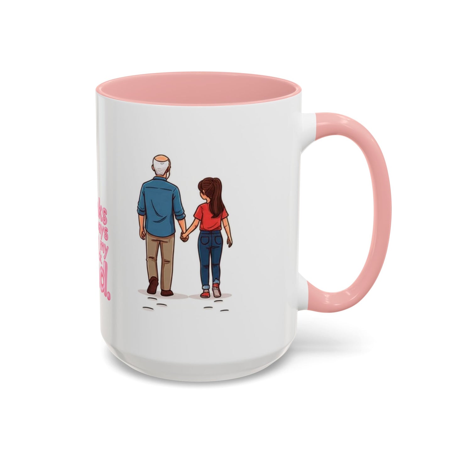 Large 15oz Father's Day mug with pink interior - Big Dad coffee cup