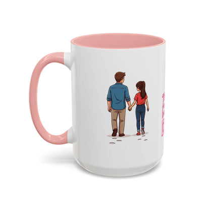 Emotional Dad quote on 15oz pink interior mug - Extra capacity gift