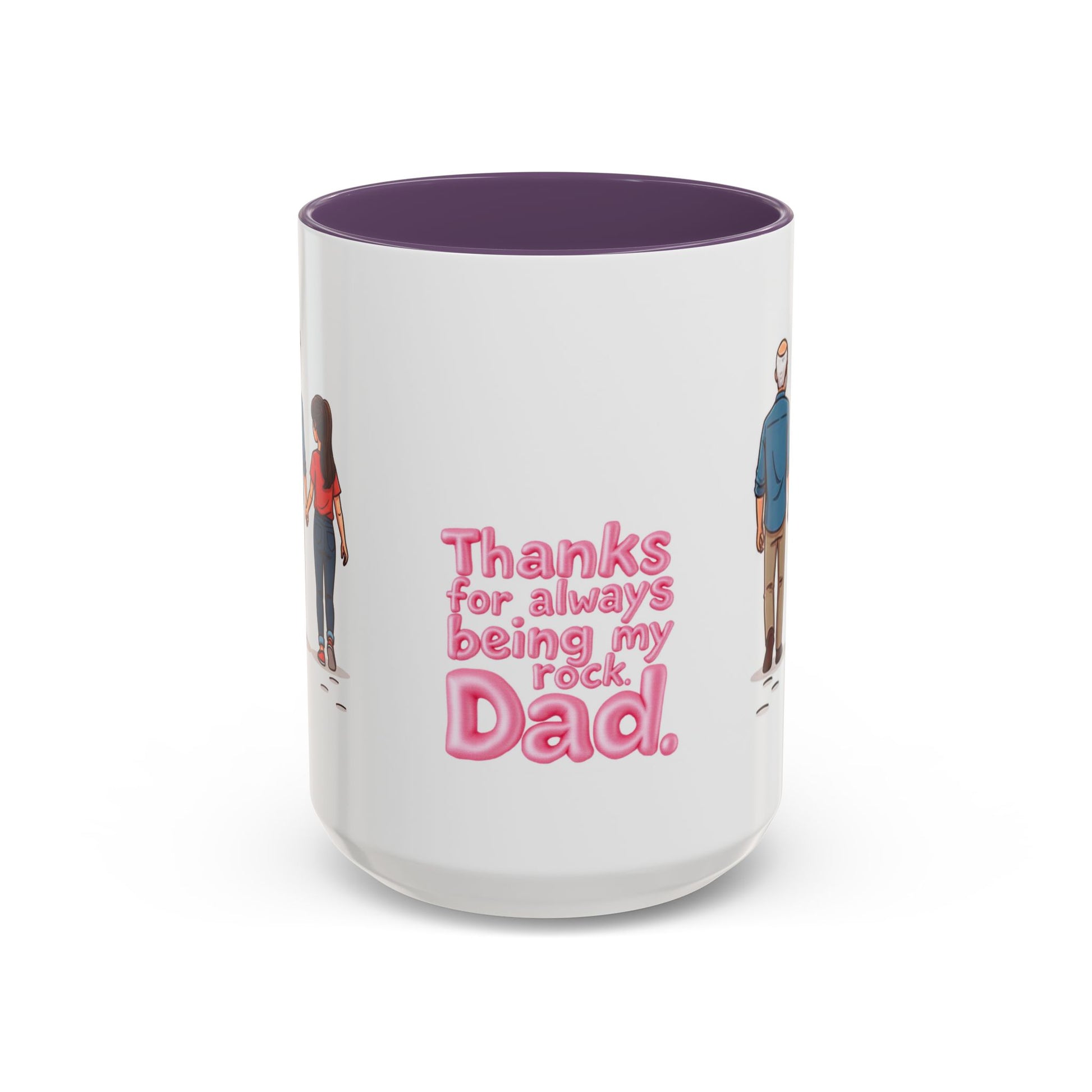 Large 15oz ceramic mug handle and purple interior detail - Pikuizee